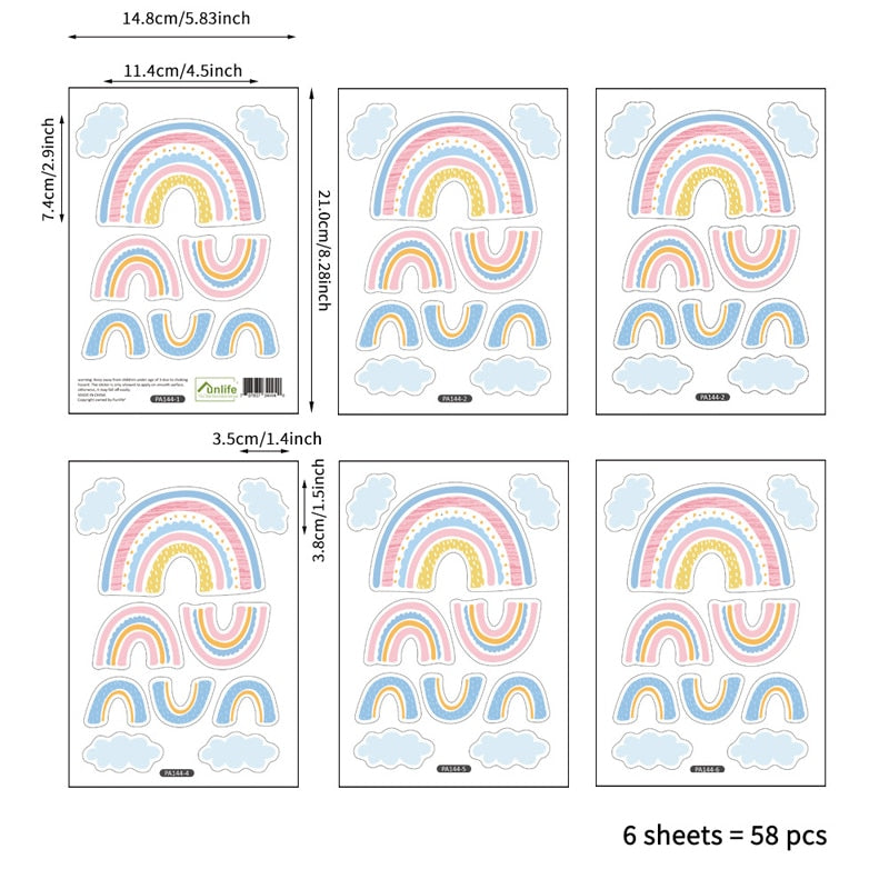 The Shelby Rainbow wall stickers