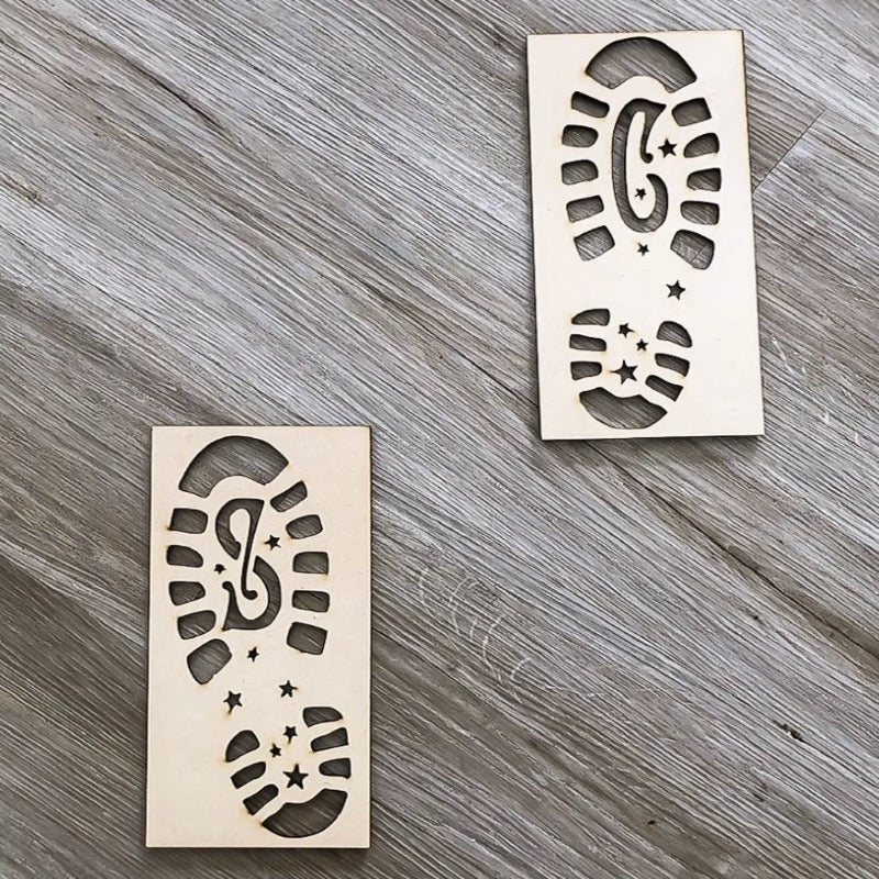 The Santa foot print stencil