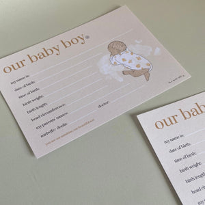 Our baby birth card- The Name Nest